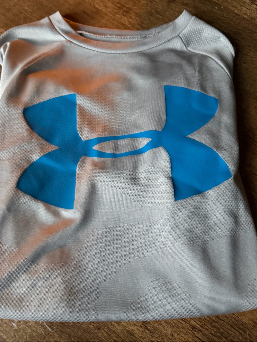 Under Armour White Tee with Bright Blue Logo